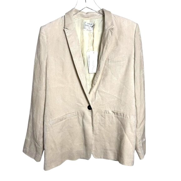 Forte Forte Ivory Pinwale Corduroy Blazer Size Medium Single Breasted Velvet Jac - Picture 2 of 9
